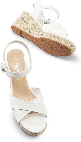 DREAM PAIRS Women's Espadrille Wedge Sandals | Adjustable Buckle, Dressy Platform Sandals Casual Summer, Comfortable High Heeled Wedges, Fashion Dressy Shoes in Saudi Arabia