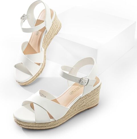 DREAM PAIRS Women's Espadrille Wedge Sandals | Adjustable Buckle, Dressy Platform Sandals Casual Summer, Comfortable High Heeled Wedges, Fashion Dressy Shoes in Saudi Arabia