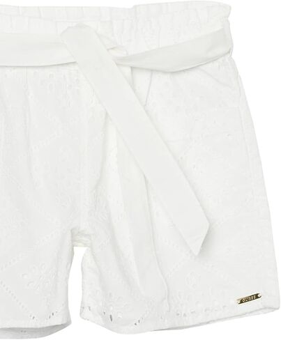 GUESS Girls' Embroidered Eyelet Paper Bag Waist Shorts in Kuwait