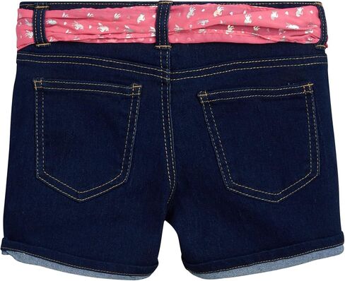 شورت البنات من dELiA*s - شورت جينز من قماش الدنيم المطاطي مع حزام وشاح (7-16) in Kuwait