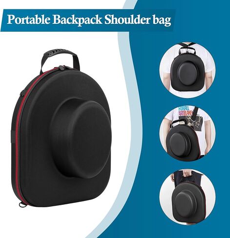 Qriocioa Cowboy Hats Proof Box for Travel - Crush Proof Cowboy Hat Case Box Carrier Case Protects up to 2 Cowboy Hats for Stetson with ID Slot, Carrying Handle, Adjustable Carry Strap - Large in Kuwait