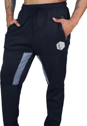 سراويل رياضية للرجال مع جيوب بسحاب، سراويل رياضية للركض للرجال لكرة القدم والجري والتمرين in Kuwait