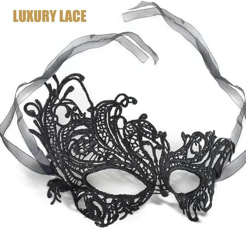 Lace Masquerade Mask for Women Venetian Halloween Carnival Party Mask in Saudi Arabia