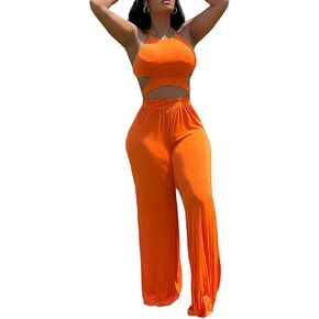 SIMIWALI Women's Casual 2 Piece Outfits Sexy Tops Wide Leg High Waist Palazzo Pants Clubwear Cocktail 2023 Matching Set