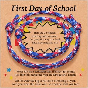 PINKDODO First Day of School Bracelet Back to School Gifts Mommy and Me Bracelets Mother Son Bracelet