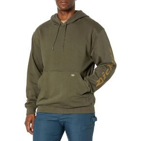 Dickies Men's Water Repellent Logo Sleeve Hoodie, Moss Green, Medium