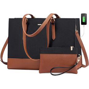 LOVEVOOK Laptop Tote for Women, Fashion Computer Bag 15.6 Inch Large Handbag, Shoulder Bag Purse for Business Work