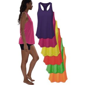 قمصان بدون أكمام للسيدات للاستخدام اليومي Flowy Burnout Slub Racer Back Active للتمارين الرياضية