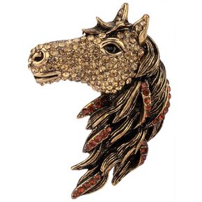 YACQ Women's Big Horse Head Pin Brooches + Pendants 2 in 1 - Scarf Holders - Lead & Nickle Free - (2-1/2 H x 1-1/2 W) Inches - Halloween Costume Accessories in Saudi Arabia