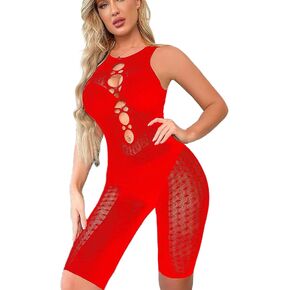 Fairydreamy Womens Sexy Lingerie Nightwear Bodydoll Hollow-out Bodysuit One-pieces Jumpsuit