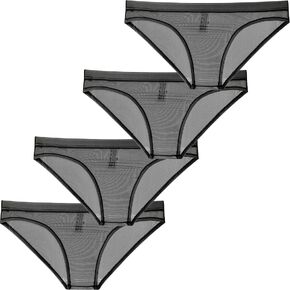 Faringoto Men Underwear Jockstrap Transparent Stretchy Mini Bikini Thong Pouch