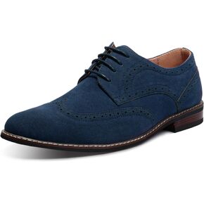 Mofri Men's Dress Shoes Size 13 Formal Wingtip Oxford Navy Dress Shoes for Men Suede in Kuwait