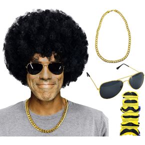 مجموعة شعر مستعار لزي ديسكو روك ستار من المعدن الثقيل في السبعينيات والثمانينيات والتسعينيات in Kuwait