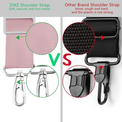 ZINZ 79 inch Shoulder Strap, Extra-thick Fixed Cushion Pad and Dual Clasps Universal Replacement Strap with Metal Swivel Hooks for Laptop Bags, Luggage Bags, Camera, Crossbody (200cm,Black) in Kuwait