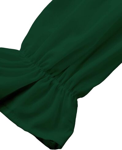 LYANER Women's Off Shoulder Ruffle Trim Puff Long Sleeve Tube Crop Blouse Shirt Top in Saudi Arabia