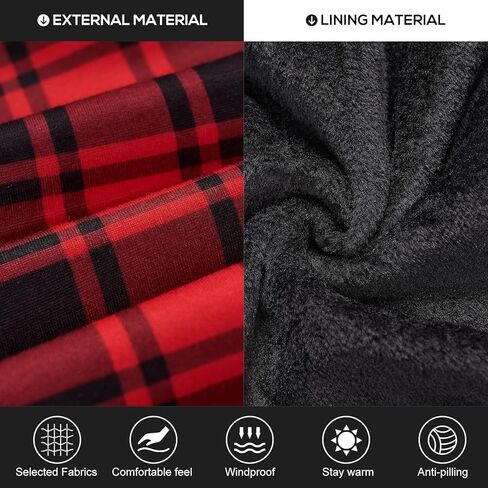 سترات DUOFIER للرجال قمصان منقوشة وسترة مبطنة بالصوف وقمصان من الفلانيل وسترات شيربا بغطاء للرأس in Kuwait
