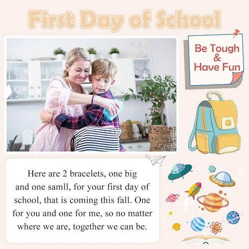 PINKDODO First Day of School Bracelet Back to School Gifts Mommy and Me Bracelets Mother Son Bracelet in Kuwait