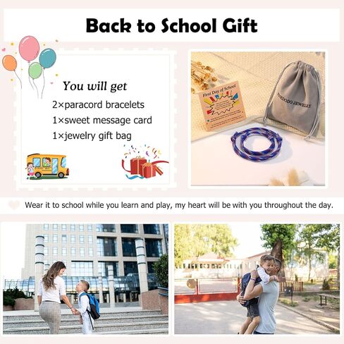 PINKDODO First Day of School Bracelet Back to School Gifts Mommy and Me Bracelets Mother Son Bracelet in Kuwait