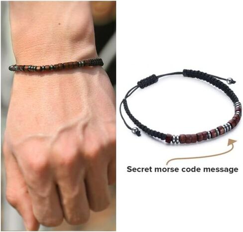 إلى ابني سوار، مورس كود سوار جلد مضفر للرجال الأولاد، أنا أحبك قابل للتعديل معصمه ملهمة، سوار مغناطيسي لعيد ميلاد الابن، هدايا التخرج in Kuwait