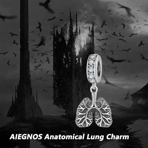 AIEGNOS Skull Charms for Bracelet 925 Sterling Silver Black Gold Anatomical Heart Lung Brains Charms Skull Skeleton Gothic Butterfly Charms for Bracelet Necklace for Mother Daughter Sister in Saudi Arabia
