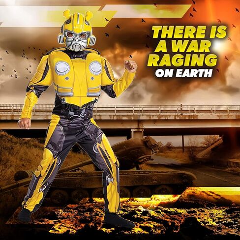 Disguise Transformers Bumblebee Costume for Kids. Official Licensed Autobot Yellow Volkswagen Bug Classic Muscle Costume Suit for Boys & Girls in Saudi Arabia