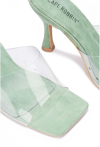 Cape Robbin Veja Clear Sexy High Heels for Women, Transparent Open Toe Shoes Heels for Women in Saudi Arabia