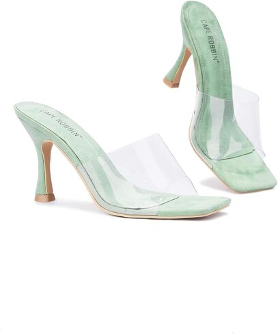 Cape Robbin Veja Clear Sexy High Heels for Women, Transparent Open Toe Shoes Heels for Women in Saudi Arabia
