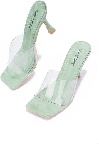 Cape Robbin Veja Clear Sexy High Heels for Women, Transparent Open Toe Shoes Heels for Women in Saudi Arabia