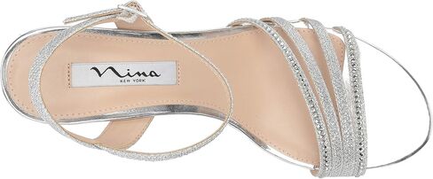 NINA Nelena - Women's Sparkling Dress Sandals with Crystal Embellishments Shoes - Elegant and Comfortable heeled Sandals for Women - Casual and Dress - Women Shoes in Saudi Arabia