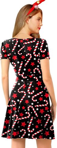 For G and PL Women's Christmas Short Sleeves V Neck Wrap Dress in Kuwait