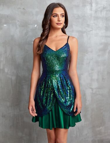فساتين Zexxxy النسائية الترتر سباركلي بريق حفلة مثير فستان قصير كوكتيل مساء ليلة in Kuwait