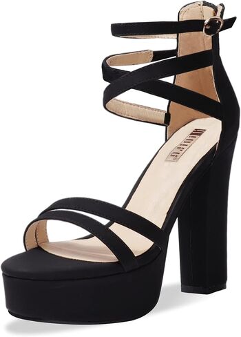 IDIFU IN5 Women's Platform Chunky High Heels | Block Heeled Sandals Sexy Fashion Open Toe Ankle Strap Strappy Wedding Bridal Party Bride Dance Women Dress Shoes in Saudi Arabia