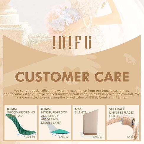 صنادل IDIFU النسائية IN3 Amy ذات الكعب العالي المفتوحة عند أصابع القدم لحفلات الزفاف وحفلات العودة للوطن للنساء ووصيفات العروس مع إبزيم مستدير in Kuwait