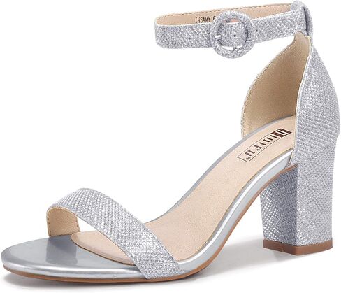 صنادل IDIFU النسائية IN3 Amy ذات الكعب العالي المفتوحة عند أصابع القدم لحفلات الزفاف وحفلات العودة للوطن للنساء ووصيفات العروس مع إبزيم مستدير in Kuwait