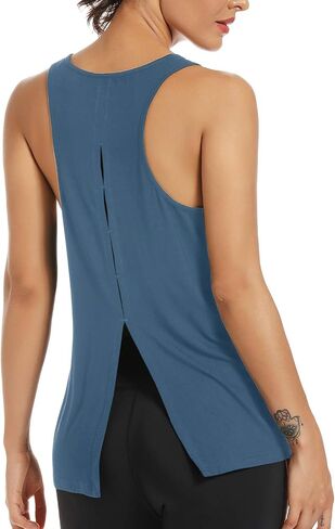 Muzniuer Womens Yoga Workout Tops-Cute Open Back Running Gym Activewear Sports Shirt for Women in Kuwait