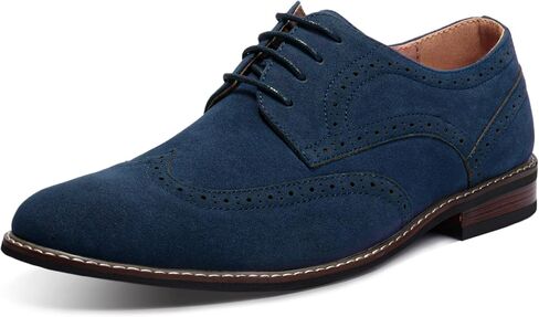 Men's Blue Dress Shoes, Formal Dress Shoes for Men Wingtip Size 9.5 in Kuwait