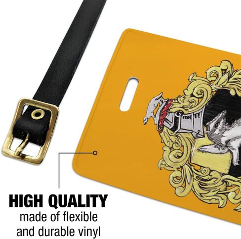 Harry Potter Hufflepuff Painted Crest Luggage ID Tags Carry-On Cards - Set of 2 in Saudi Arabia