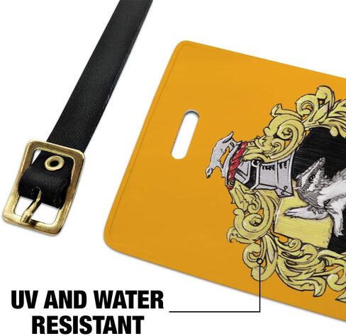Harry Potter Hufflepuff Painted Crest Luggage ID Tags Carry-On Cards - Set of 2 in Saudi Arabia