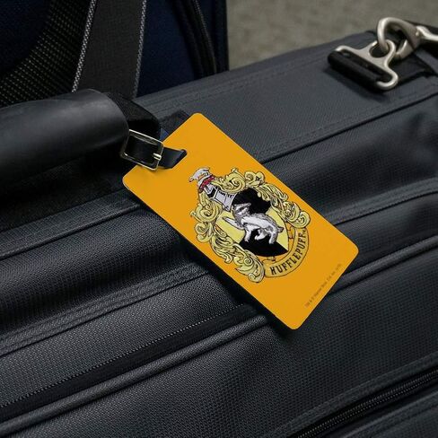 Harry Potter Hufflepuff Painted Crest Luggage ID Tags Carry-On Cards - Set of 2 in Saudi Arabia