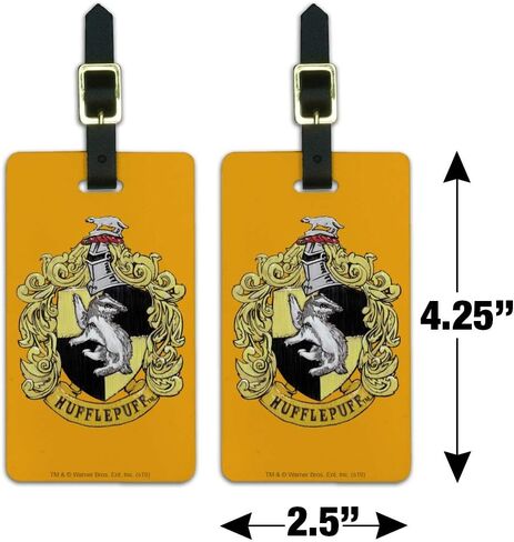 Harry Potter Hufflepuff Painted Crest Luggage ID Tags Carry-On Cards - Set of 2 in Saudi Arabia