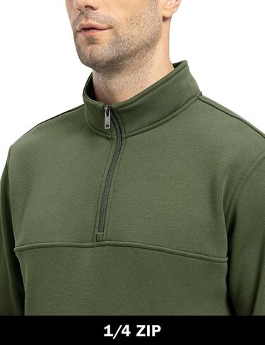 Rdruko Men's Fleece Pullover Quarter Zip Sweaters Half Zip Winter Pullovers Jackets Athletic Workout Coats With Pocket in Saudi Arabia