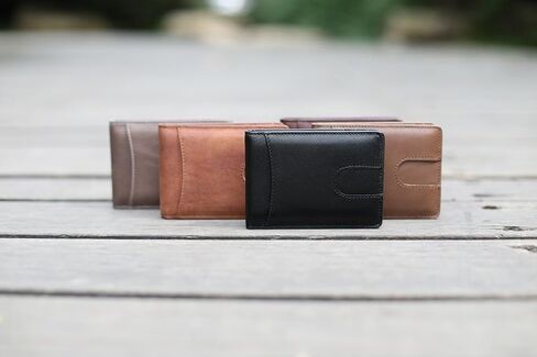 GintaXen Slim Genuine Leather Front Pocket Wallet for Men with Magnetic Money Clip and RFID Blocking in Kuwait