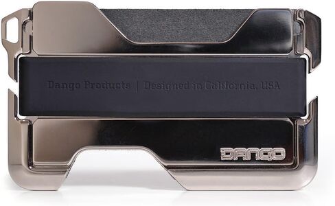محفظة Dango التكتيكية - حامل بطاقات RFID للرجال - جلد + مطلي بالنيكل نحيف - نظام السكك الحديدية المتكامل وحزام النقود - سهولة الوصول إلى الأموال والبطاقات - جيب أمامي D02 Dapper EDC in Kuwait