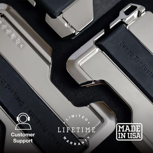 محفظة Dango التكتيكية - حامل بطاقات RFID للرجال - جلد + مطلي بالنيكل نحيف - نظام السكك الحديدية المتكامل وحزام النقود - سهولة الوصول إلى الأموال والبطاقات - جيب أمامي D02 Dapper EDC in Kuwait