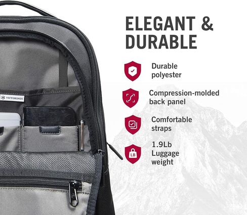 حقيبة ظهر للكمبيوتر المحمول من Victorinox Swiss Army Altmont Professional Essential باللون الأسود in Kuwait