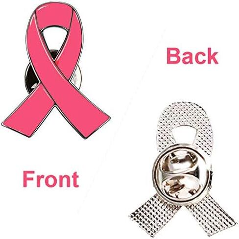 50 Pack Pink Ribbon Breast Cancer Awareness Lapel Pins Bulk for Women Survivor Gifts in Saudi Arabia