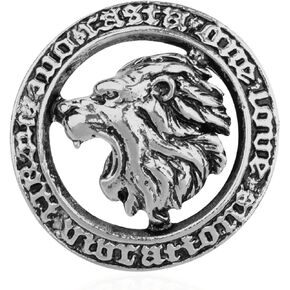 Seakuur Punk Lion Head Collar Brooch Vintage Lion Head Brooch Pins Cool Animal Head Collar Pin for Men's Suit Pin Coat Lapel Pin