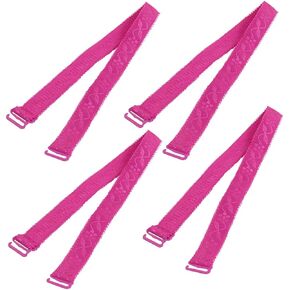 Allegra K Women 1.7cm Wide Flower Pattern Fuchsia Stretch Bra Shoulder Straps 4 pcs