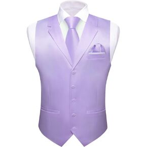 Men's Suit Vest Business Lapel Collar V-Neck Silk Waistcoat Satin 5 Buttons Slim Fit Formal Wedding for Tuxdeo