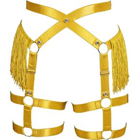 Fashion Lady Body Harness Punk Gothic Tassel Garter Belts Leg Strap Full Cage Halloween Rave Photography Dance